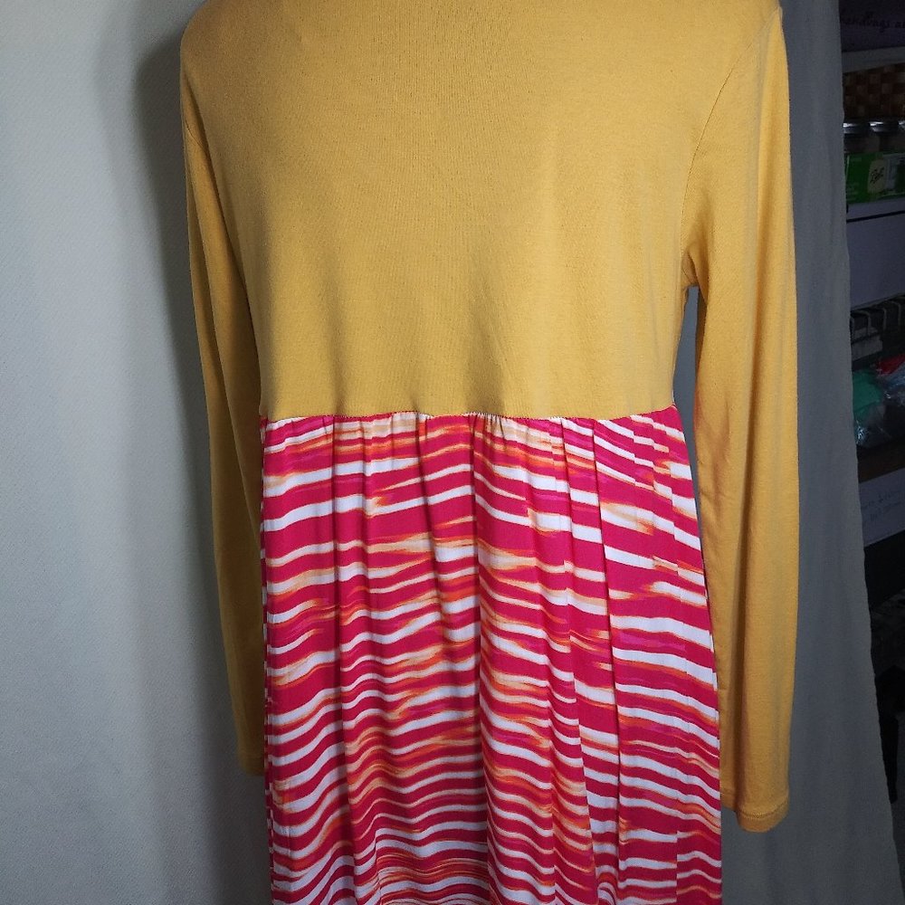 214 Size Large jeaniemade Mustard Yellow Tunic - Picture 2 of 3